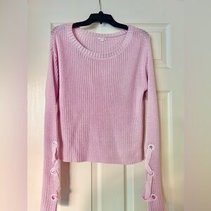 Garage Lace-Up Sleeve Sweater